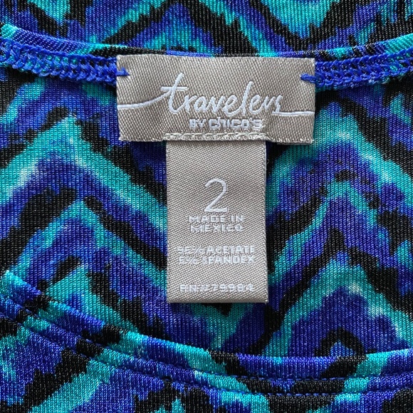 BUY 2 ITEMS & GET 1 FREE: Travellers by Chico’s Colourful Chevron Tank Sz 12 - Picture 5 of 7